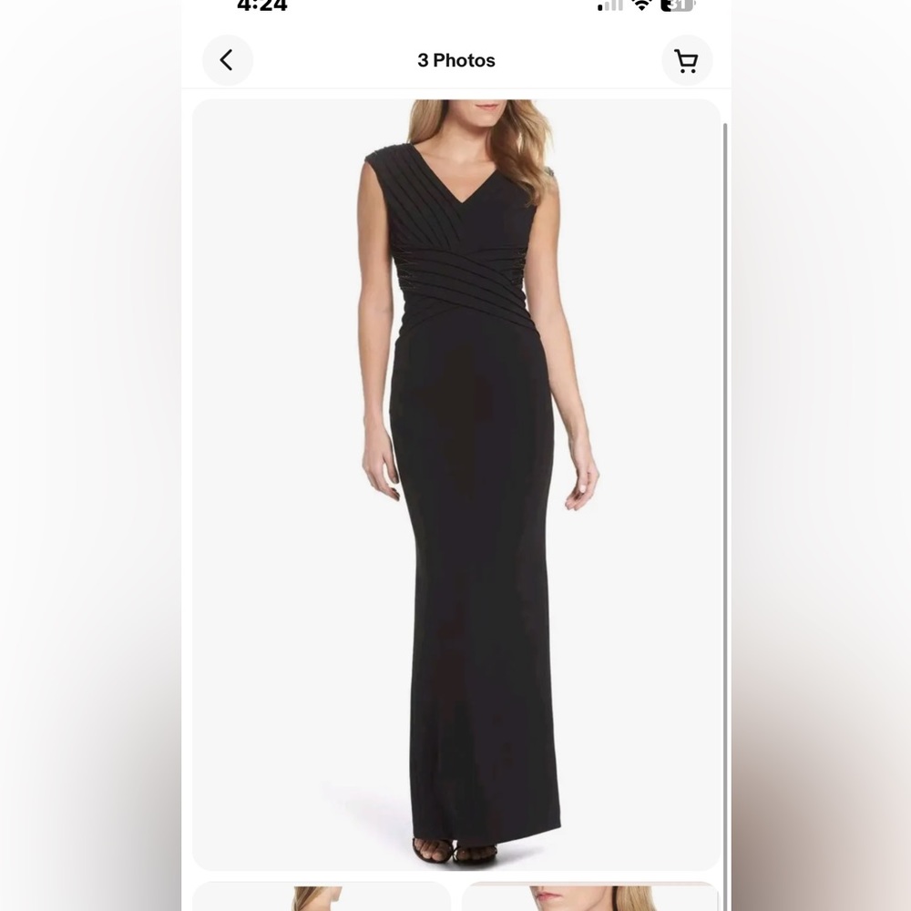Adrianna Papell  Pintuck Crepe Gown size 10P